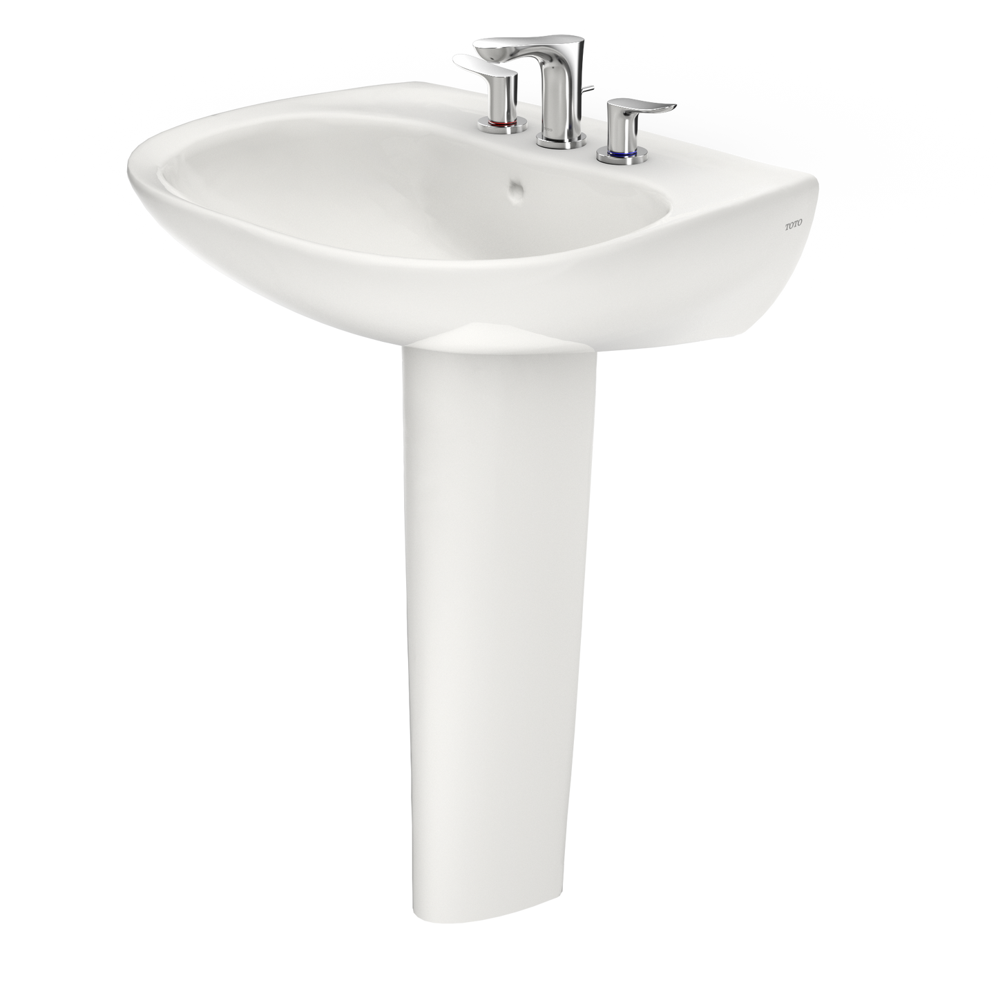 TOTO LPT242.8G#11 Prominence Oval Basin Pedestal Bathroom Sink with CeFiONtect for 8 inch Center Faucets , Colonial White