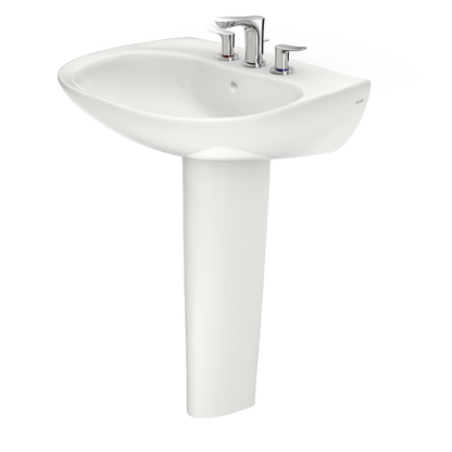 TOTO LPT242.8G#11 Prominence Oval Basin Pedestal Bathroom Sink With Cefiontect For 8 Inch Center Faucets - Colonial White