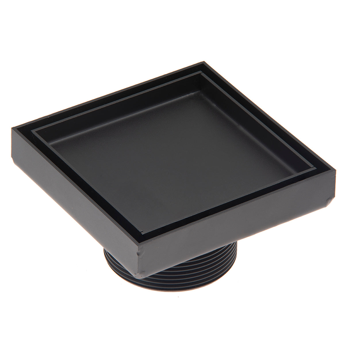 INFINITY DRAIN T 4 BK TD 4 4” x 4” Tile Drain Strainer with 2” Throat in Matte Black