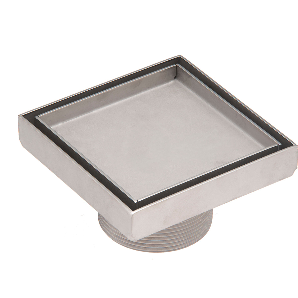 INFINITY DRAIN T 4 PS TD 4 4” x 4” Tile Drain Strainer with 2” Throat in Polished Stainless