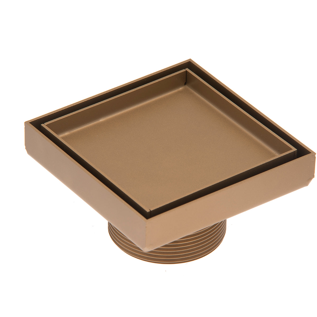 INFINITY DRAIN T 4 SB TD 4 4” x 4” Tile Drain Strainer with 2” Throat in Satin Bronze