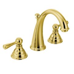 MOEN T6125P Kingsley Polished brass two-handle bathroom faucet, Polished Brass