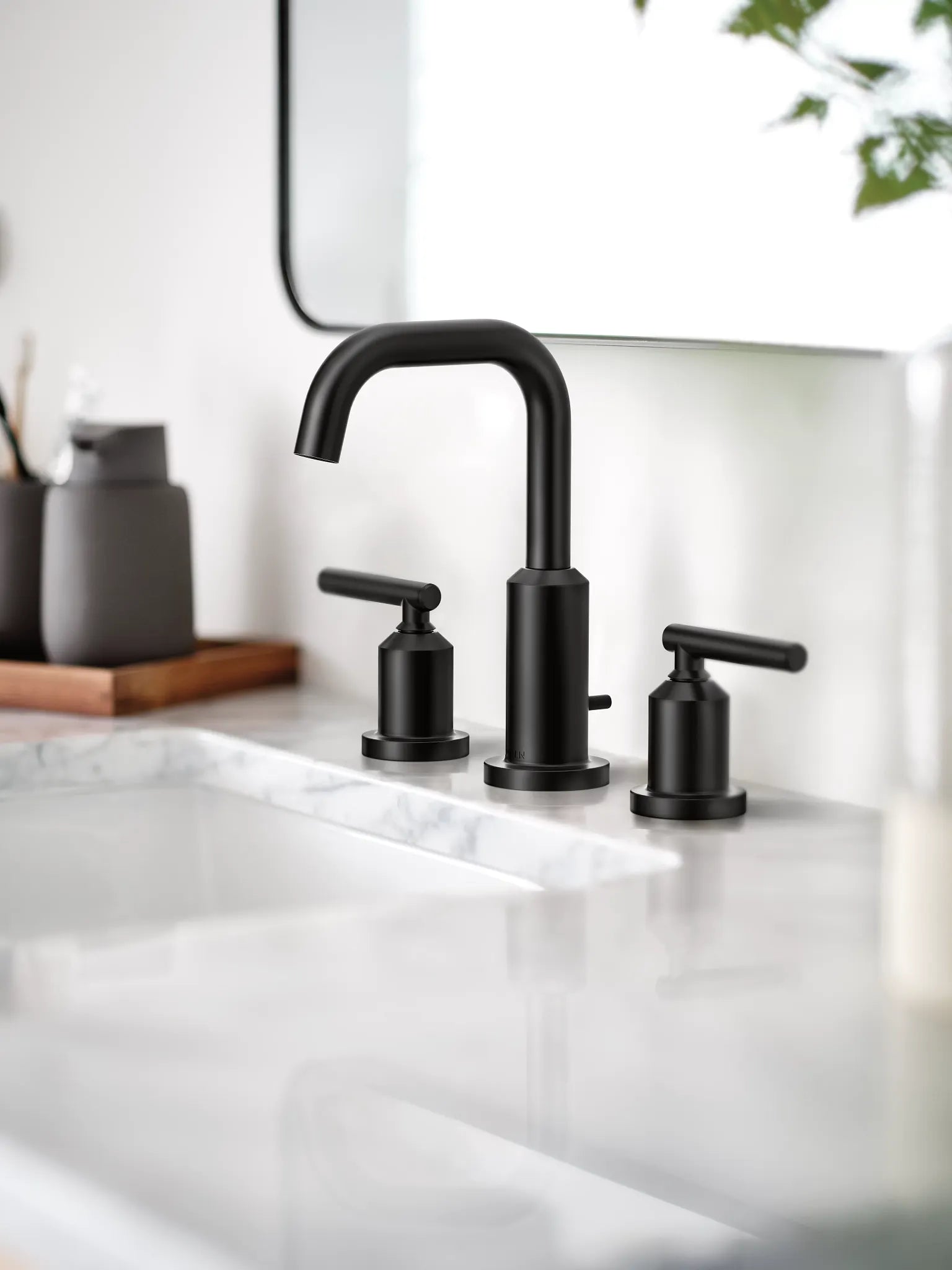 MOEN T6142BL Gibson Two-Handle High Arc Bathroom Faucet - Matte Black