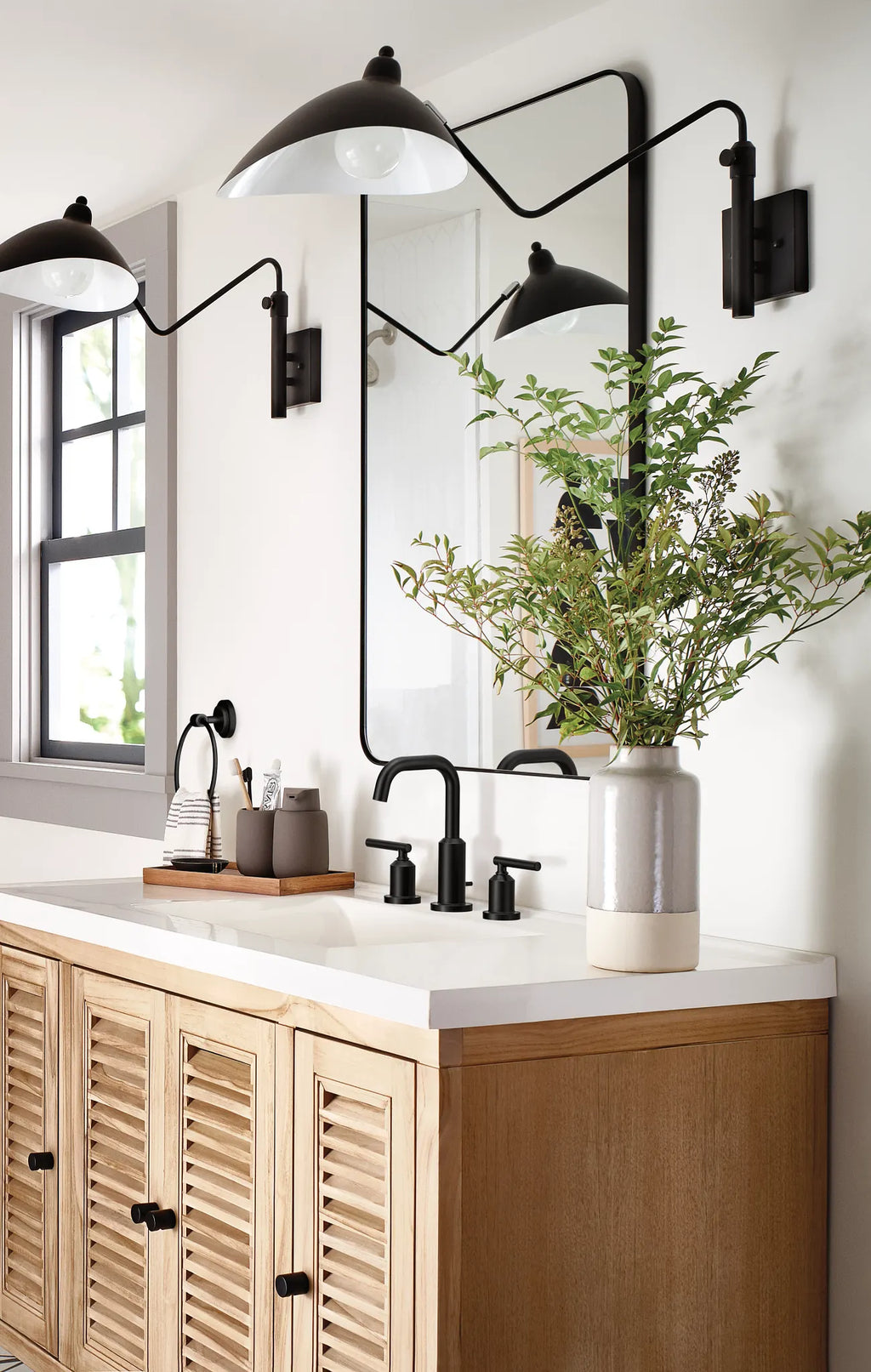 MOEN T6142BL Gibson Two-Handle High Arc Bathroom Faucet - Matte Black