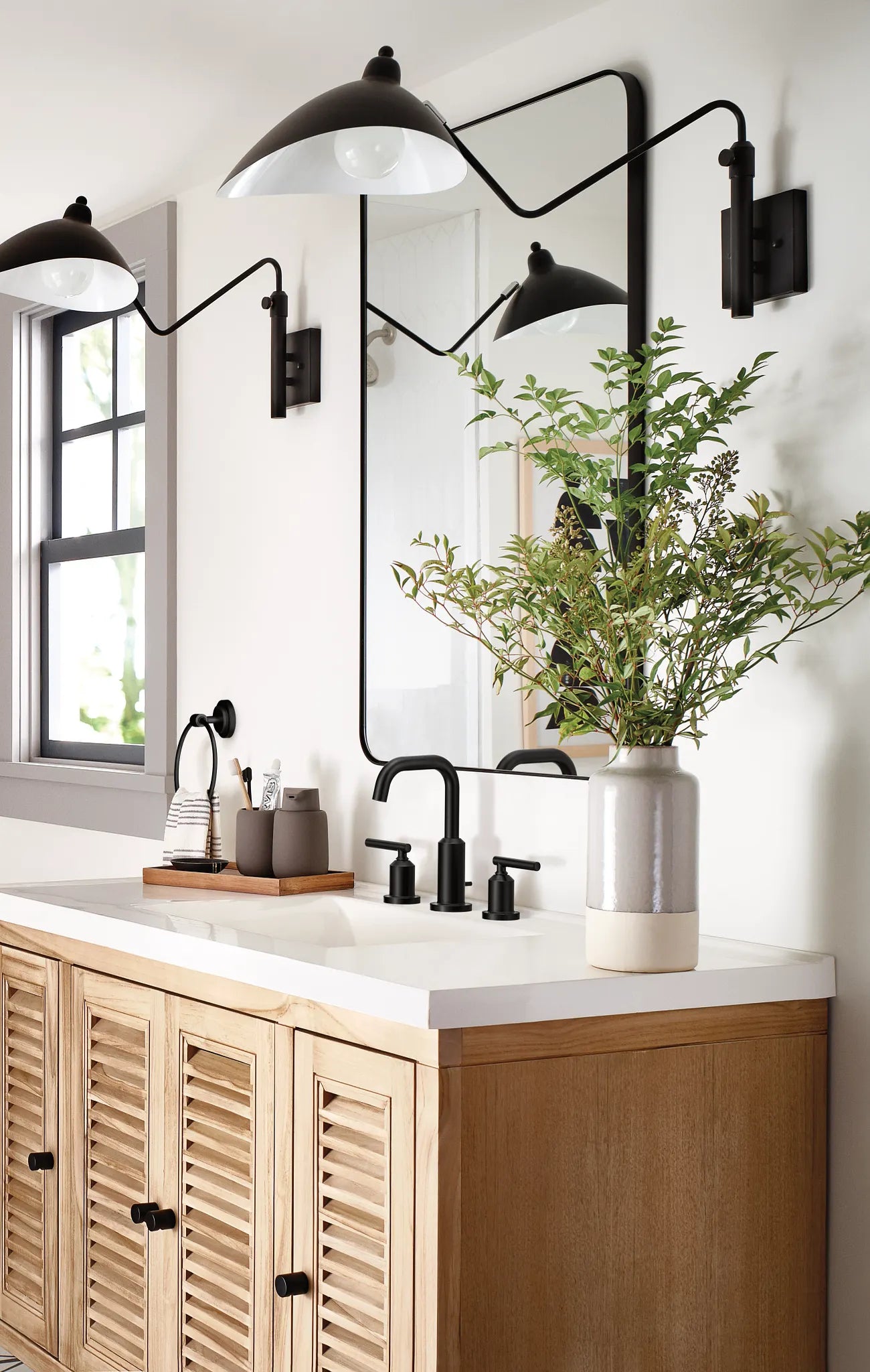 MOEN T6142BL Gibson Two-Handle High Arc Bathroom Faucet - Matte Black