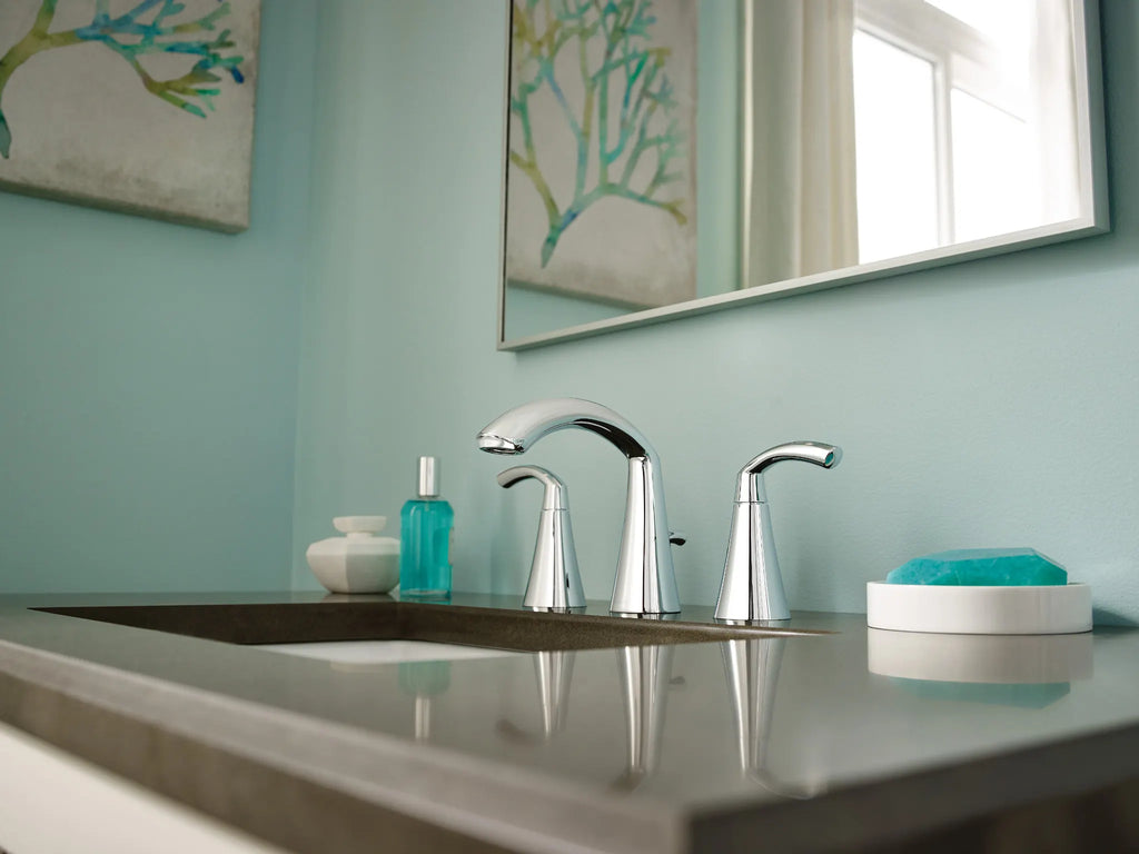 MOEN T6173BN Glyde Two-Handle High Arc Bathroom Faucet - Brushed Nickel