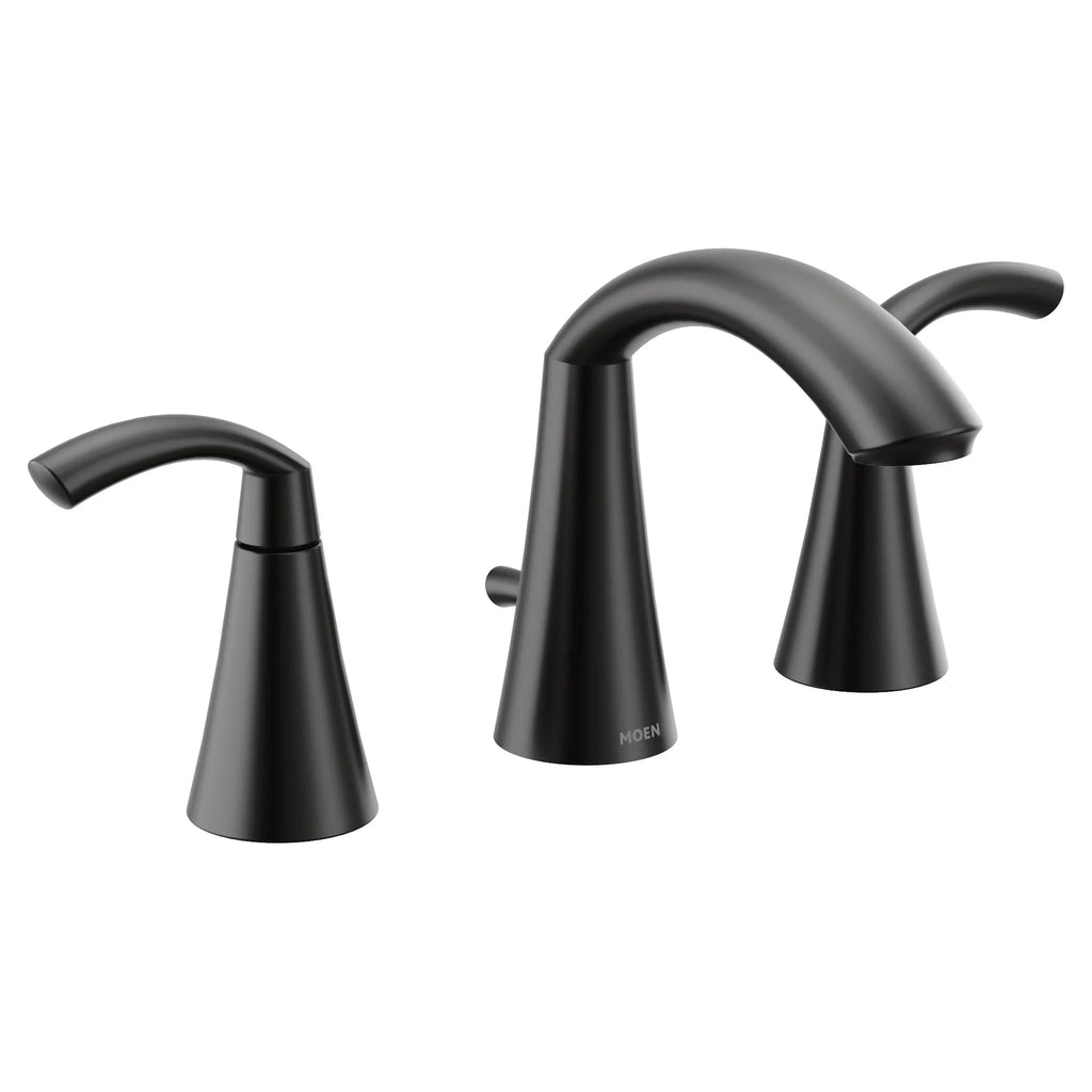 MOEN TV6173BL Glyde Two-Handle Widespread Bathroom Sink Faucet - Matte Black