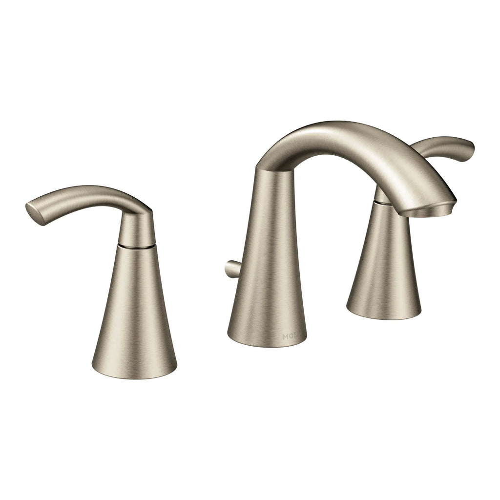 MOEN TV6173BN Glyde Two-Handle Widespread Bathroom Sink Faucet - Brushed Nickel