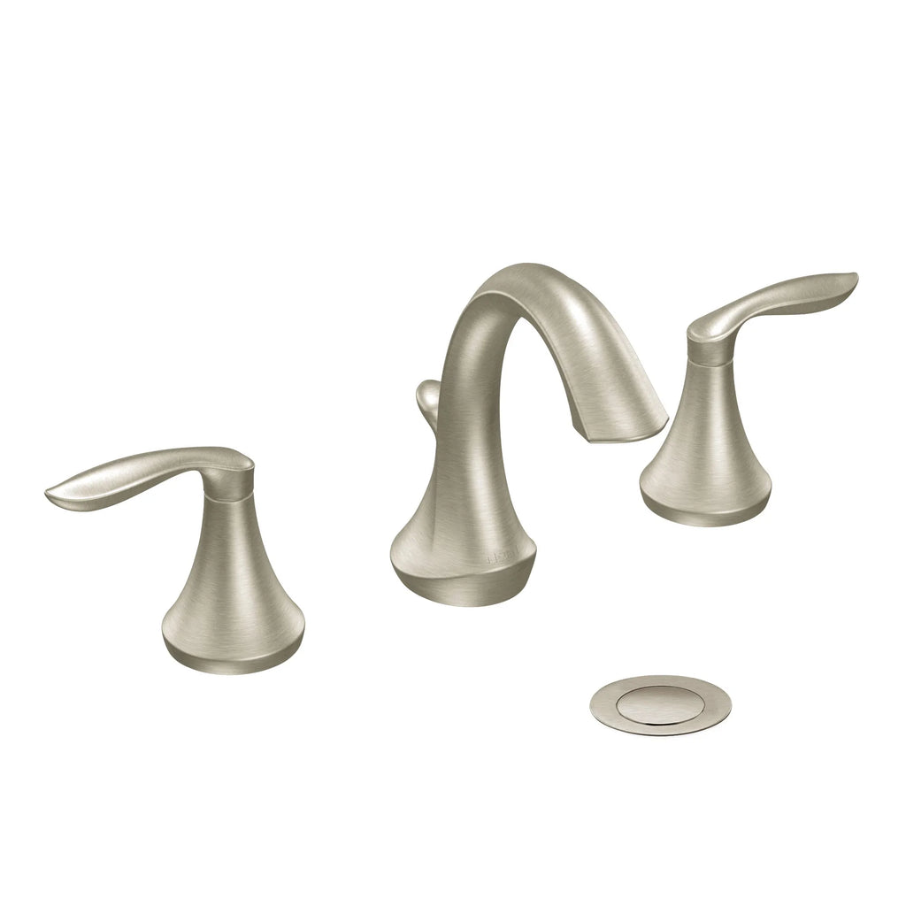 MOEN TV6420BN Eva Two-Handle Widespread Bathroom Sink Faucet - Brushed Nickel