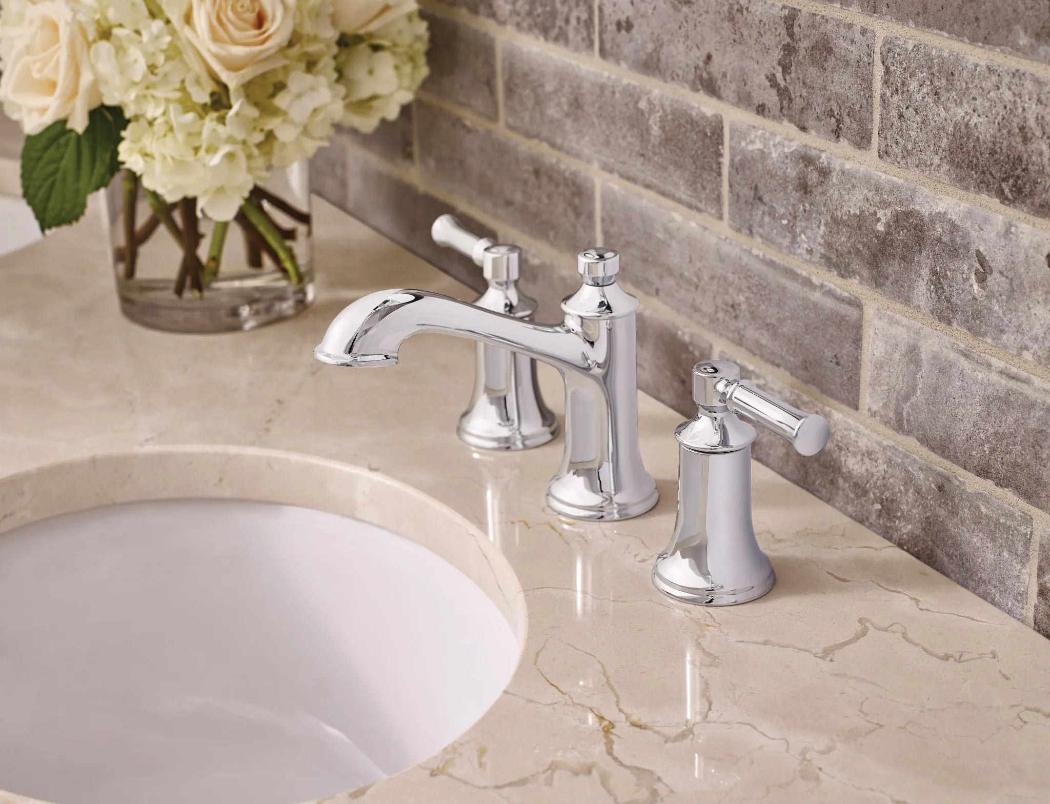 MOEN T6805 Dartmoor Two-Handle High Arc Bathroom Faucet - Chrome