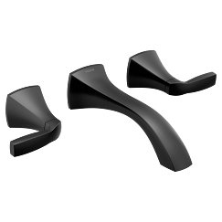 MOEN T6906BL Voss Two-Handle Wall Mount Bathroom Faucet - Matte Black