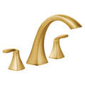 MOEN T693BG Voss Two-Handle High Arc Roman Tub Faucet - Brushed Gold