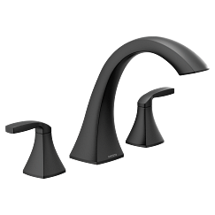 MOEN T693BL Voss Two-Handle High Arc Roman Tub Faucet - Matte Black