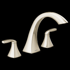 MOEN T693NL Voss  Two-Handle Roman Tub Faucet In Polished Nickel