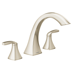 MOEN T693NL Voss Two-Handle High Arc Roman Tub Faucet - Polished Nickel