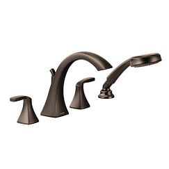 MOEN T694ORB Voss Two-Handle High Arc Roman Tub Faucet Including Handheld Shower - Oil Rubbed Bronze