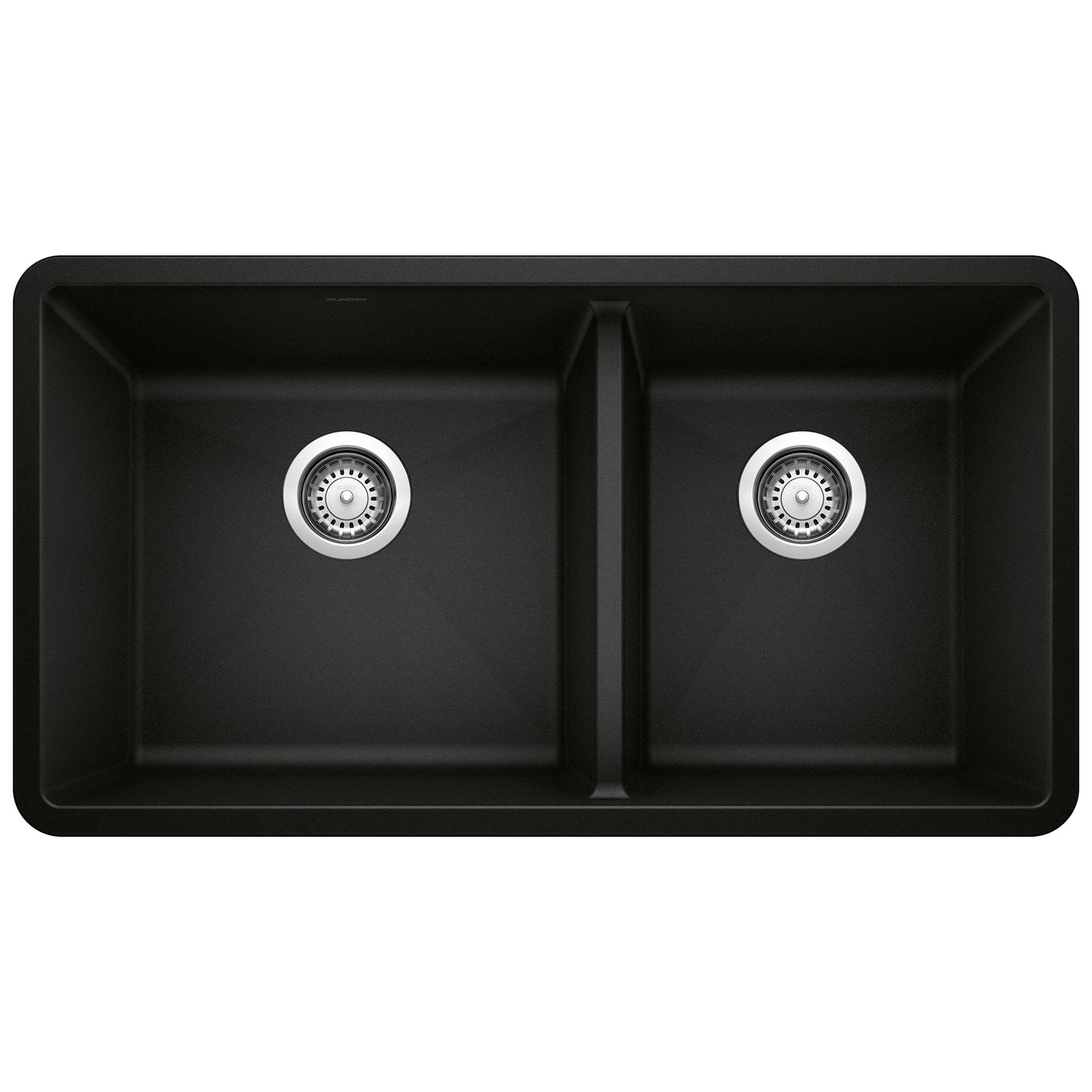 BLANCO 442926 Precis Precis SILGRANIT 33" 60/40 Double Bowl Undermount Kitchen Sink - Coal Black in Coal Black