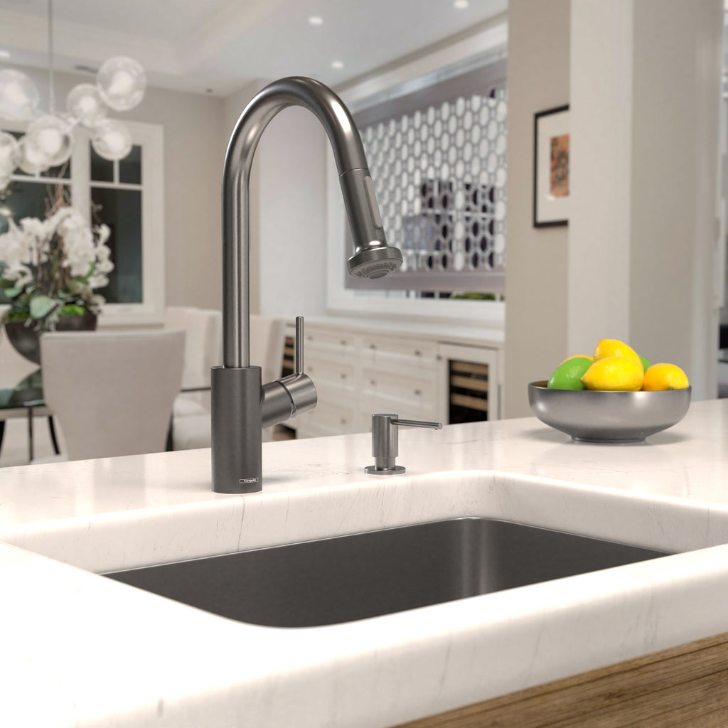 HANSGROHE 14877341 Talis S² HighArc Kitchen Faucet, 2-Spray Pull-Down, 1.75 GPM - Brushed Black Chrome