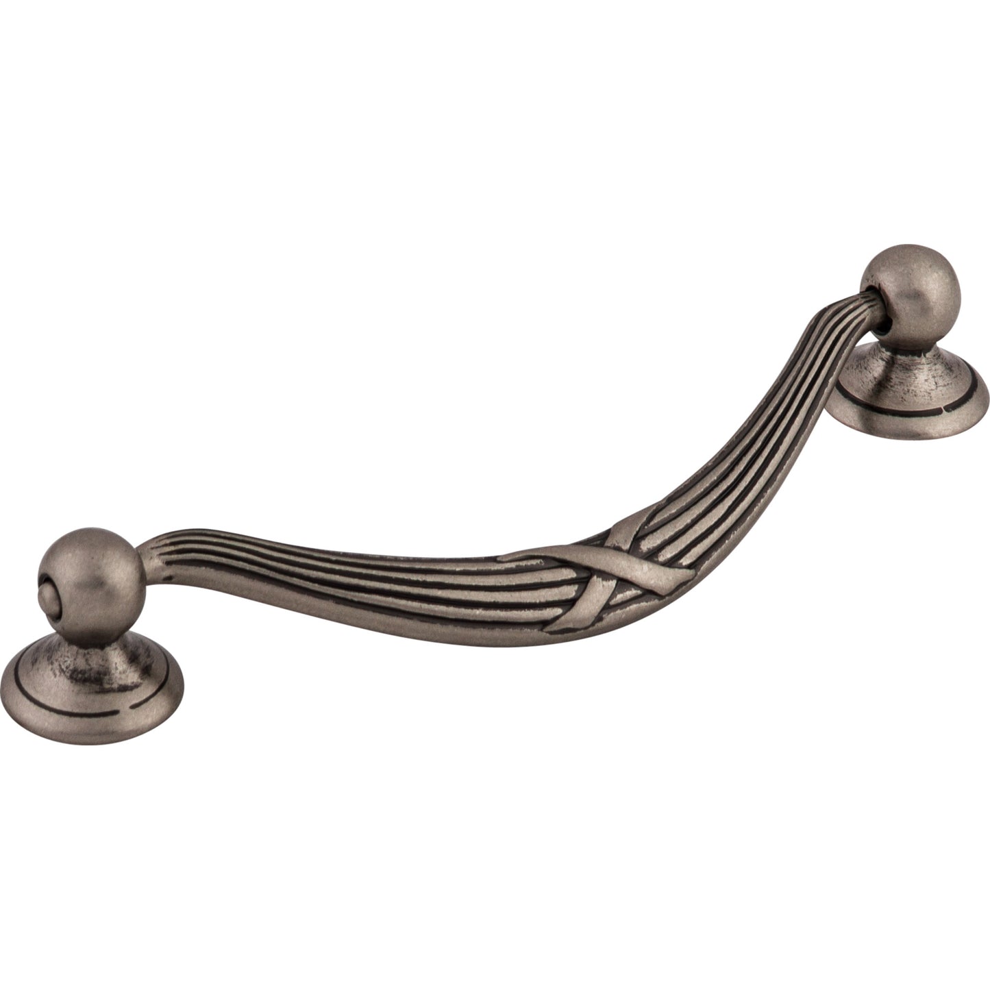 TOP KNOBS M932 Ribbon & Reed 5 1/16" Center to Center Drop Handle - Pewter Antique