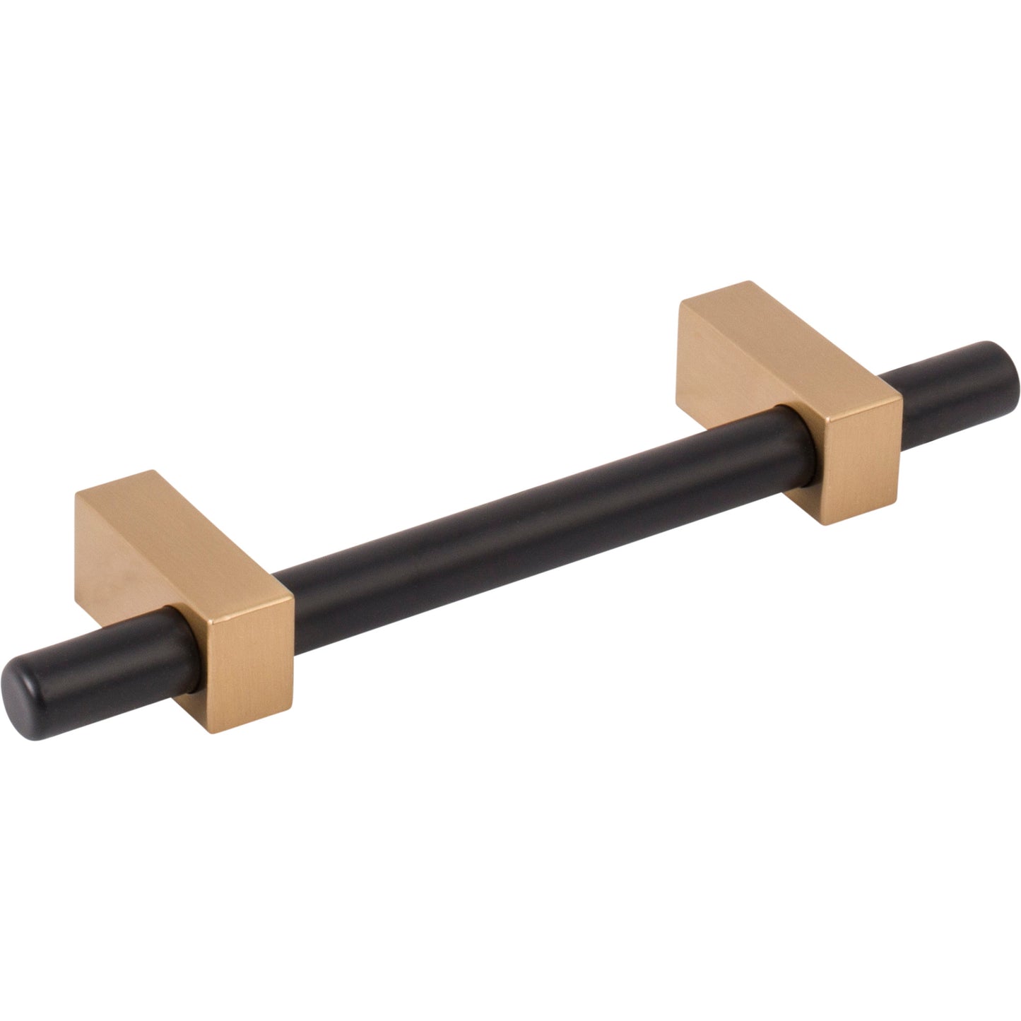 JEFFREY ALEXANDER 478-96MBSBZ Larkin 2 96 mm Center-to-Center Bar Pull - Matte Black w/Satin Bronze