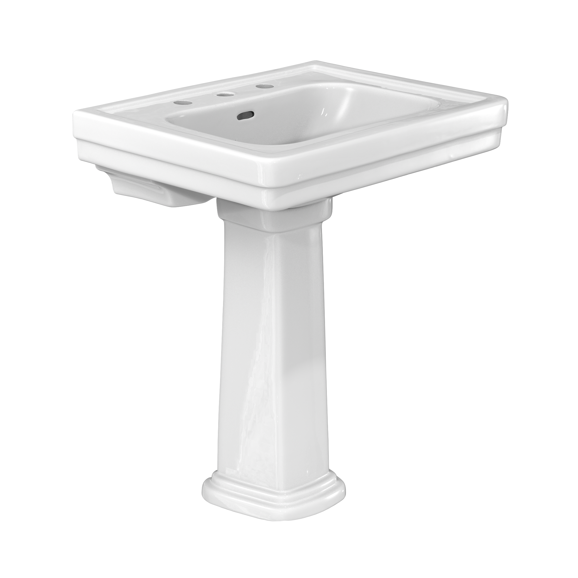 TOTO LPT530.8N#01 Promenade 27-1/2" X 22-1/4" Rectangular Pedestal Bathroom Sink For 8 Inch Center Faucets - Cotton White