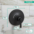 HANSGROHE 04779670 Joleena Pressure Balance Trim - Matte Black