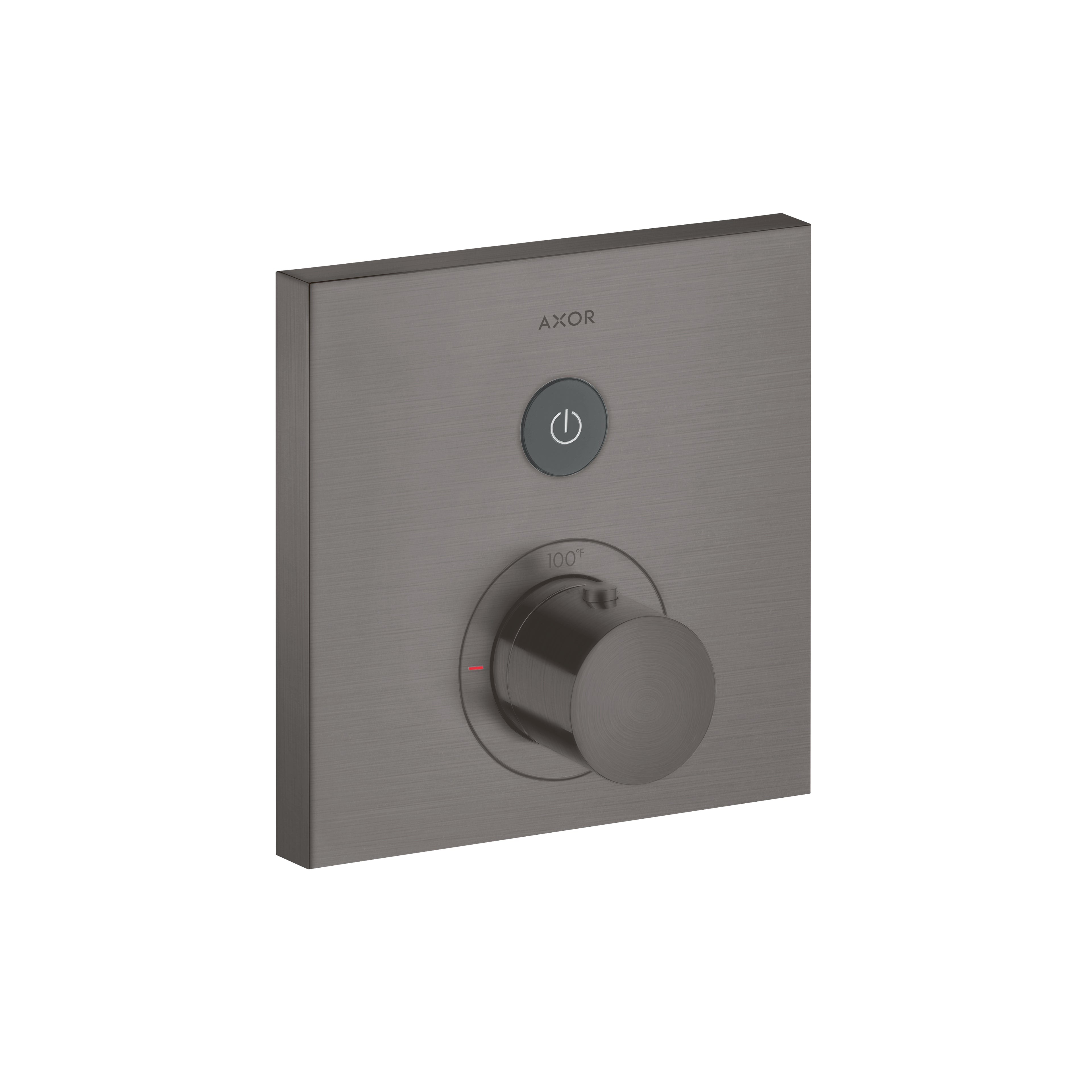 AXOR 36714341 ShowerSelect Thermostatic Trim Square for 1 Function - Brushed Black Chrome