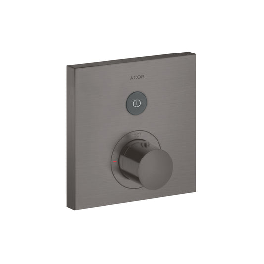 AXOR 36714341 ShowerSelect Thermostatic Trim Square for 1 Function - Brushed Black Chrome