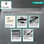 HANSGROHE 56126801 RainDrain Match Classic Trim Classic 47 1/4" with Height Adjustable Frame - Brushed Stainless Steel
