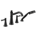 MOEN T9024BL Belfield Two-Handle Diverter Roman Tub Faucet Includes Hand Shower - Matte Black