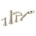 MOEN T9024NL Belfield Two-Handle Diverter Roman Tub Faucet Including Handheld Shower - Polished Nickel