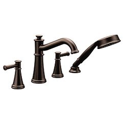 MOEN T9024ORB Belfield Two-Handle Diverter Roman Tub Faucet Including Handheld Shower - Oil Rubbed Bronze