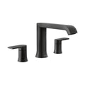 MOEN T908BL Genta Lx Two-Handle Low Arc Roman Tub Faucet - Matte Black