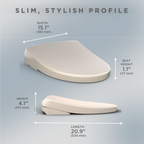 TOTO SW4726#12 Washlet S7 Electronic Bidet Toilet Seat With Ewater+ Bowl And Wand Cleaning - Sedona Beige