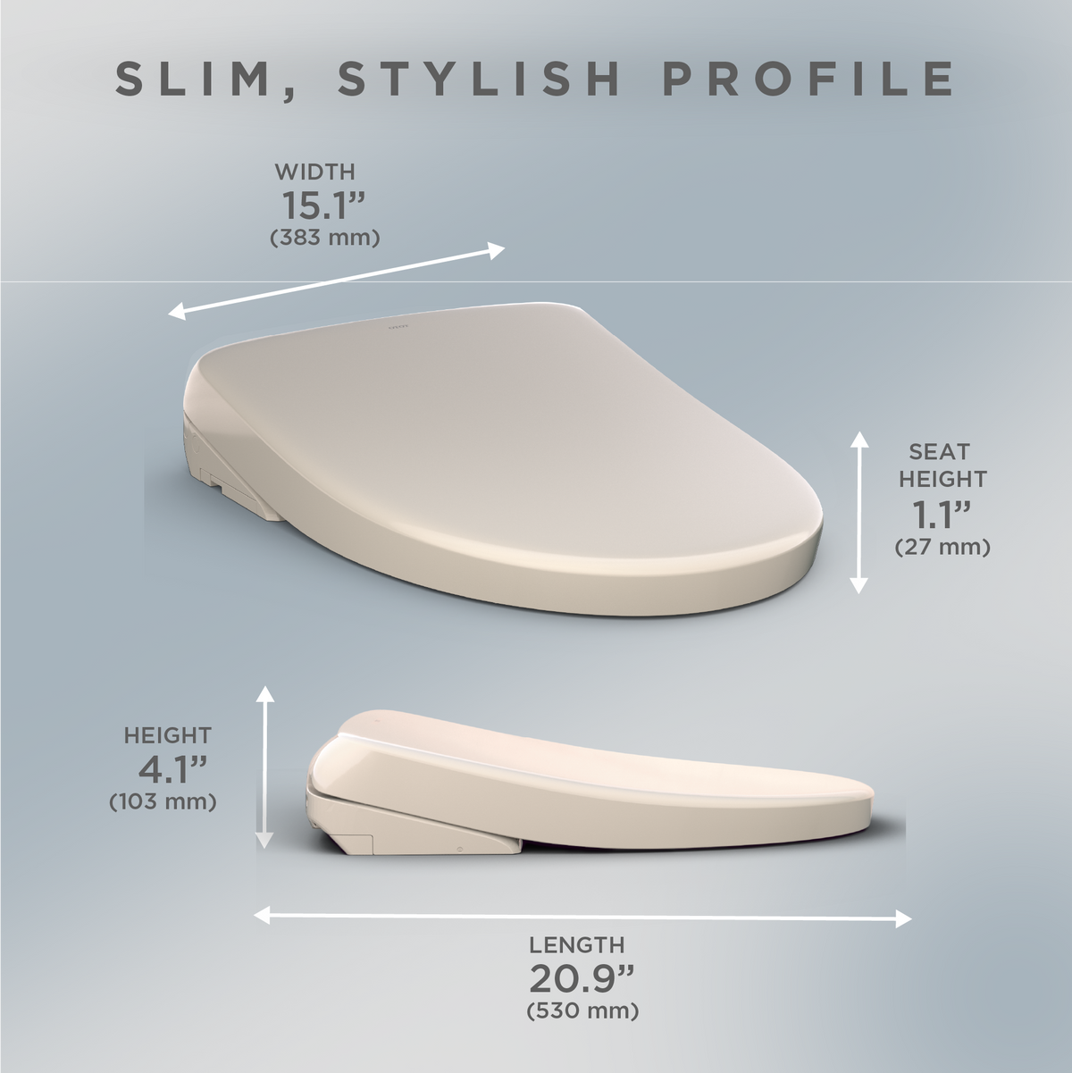 TOTO SW4726#12 Washlet S7 Electronic Bidet Toilet Seat With Ewater+ Bowl And Wand Cleaning - Sedona Beige