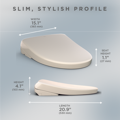 TOTO SW4726#12 Washlet S7 Electronic Bidet Toilet Seat With Ewater+ Bowl And Wand Cleaning - Sedona Beige