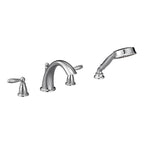 MOEN T924 Brantford Two-Handle Low Arc Roman Tub Faucet Including Handheld Shower - Chrome