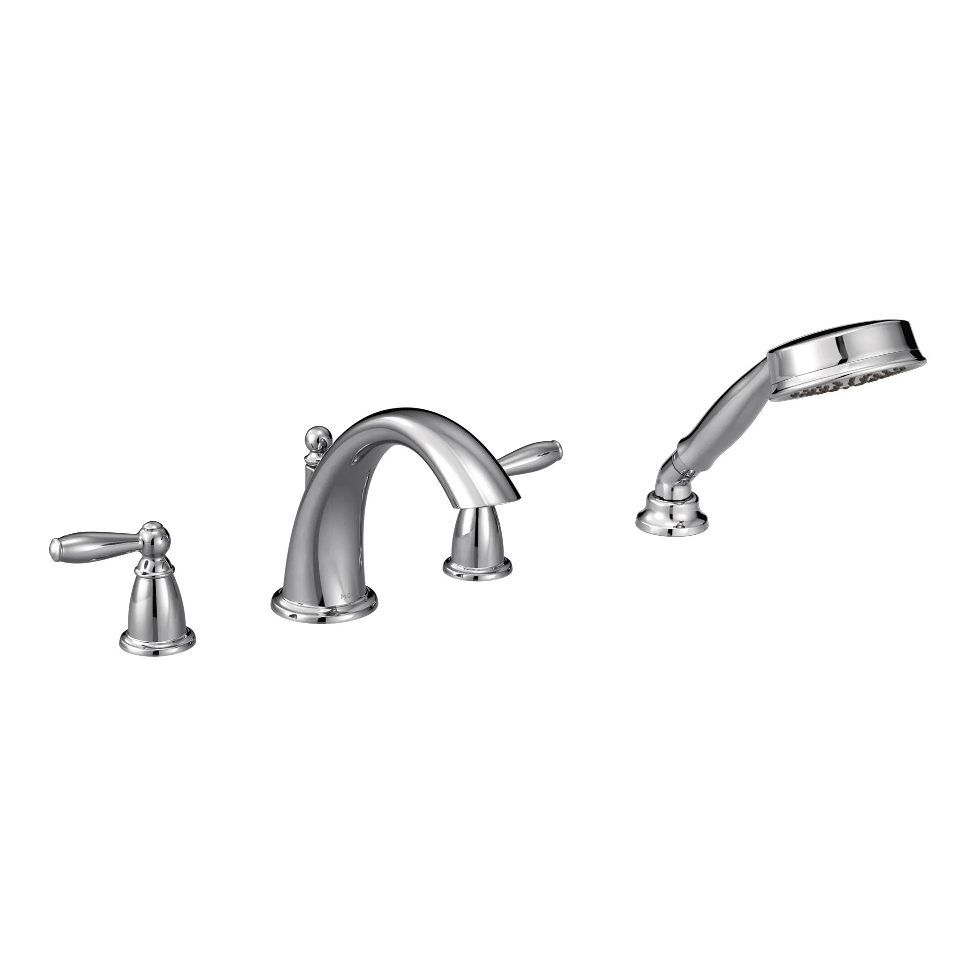 MOEN T924 Brantford Two-Handle Low Arc Roman Tub Faucet Including Handheld Shower - Chrome