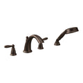 MOEN T924ORB Brantford Two-Handle Low Arc Roman Tub Faucet Including Handheld Shower - Oil Rubbed Bronze