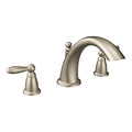 MOEN T933BN Brantford Two-Handle Low Arc Roman Tub Faucet - Brushed Nickel