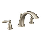 MOEN T933BN Brantford Two-Handle Low Arc Roman Tub Faucet - Brushed Nickel
