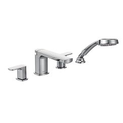 MOEN T936 Rizon Two-Handle Low Arc Roman Tub Faucet Including Handheld Shower - Chrome