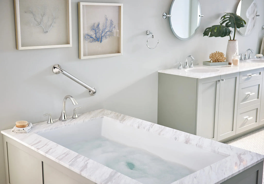 MOEN T943 Eva Two-Handle High Arc Roman Tub Faucet - Chrome