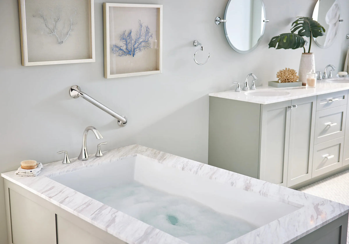 MOEN T943 Eva Two-Handle High Arc Roman Tub Faucet - Chrome