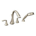 MOEN T944BN Eva Two-Handle High Arc Roman Tub Faucet Including Handheld Shower - Brushed Nickel