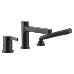 MOEN T967BL Vichy One-Handle Low Arc Roman Tub Faucet Includes Hand Shower - Matte Black