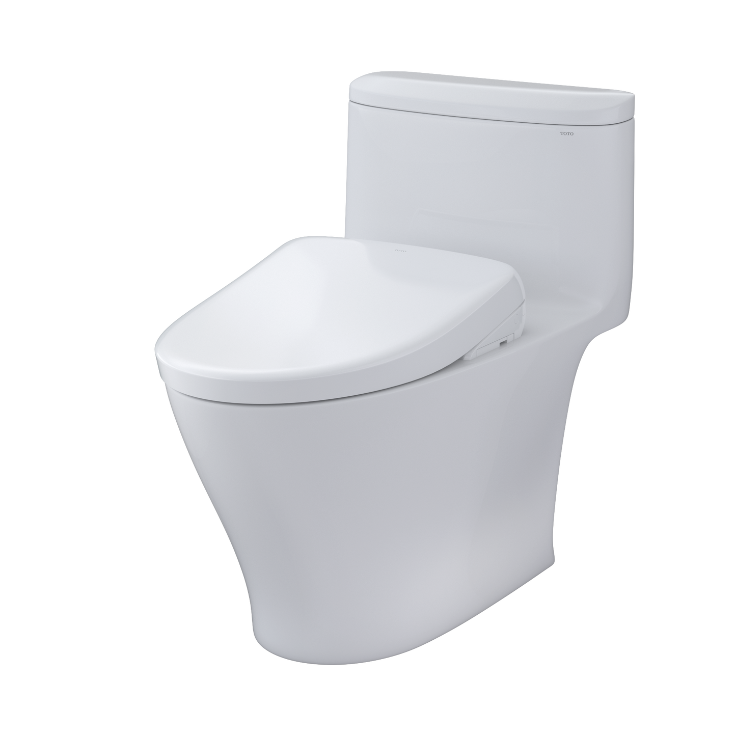 TOTO MW6424736CEFG#01 WASHLET+ Nexus One-Piece Elongated 1.28 GPF Toilet with S7A Contemporary Bidet Seat , Cotton White