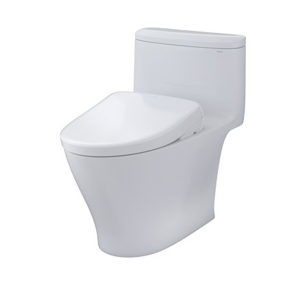 TOTO MW6424726CEFG#01 Washlet+ Nexus One-Piece Elongated 1.28 Gpf Toilet With S7 Contemporary Bidet Seat - Cotton White