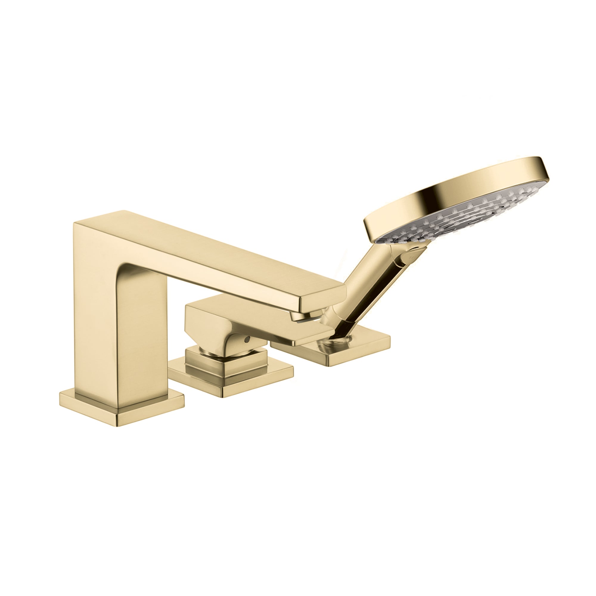 HANSGROHE 32556251 Metropol 3-Hole Roman Tub Set Trim with Lever Handle and 1.75 GPM Handshower - Brushed Gold Optic