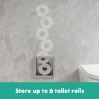 HANSGROHE 56058800 XtraStoris Original Recessed Toilet Paper Holder with Storage & Tileable Door - Brushed Stainless Steel